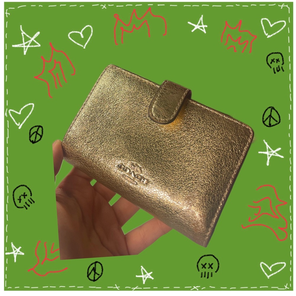 gold coach wallet
